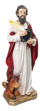 Christian Apostle Of Jesus Saint Luke The Evangelist With Ox Figurine 8"H
