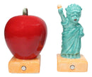 Ceramic The Big Apple And Lady Liberty New York Salt And Pepper Shakers Set