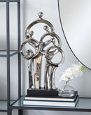 Silver Plated Ceramic Abstract Modern Gallery Art Family Of 4 Unit Figurine