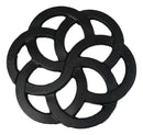 Floral Scroll Geometry Traditional Cast Iron Metal Tetsubin Teapot Trivet Stand