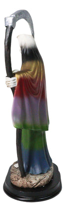 Rainbow Robe Santa Muerte With Scythe All Powerful Transient Figurine 12"H