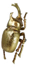 Medium Gold Resin Rhinoceros Elephant Beetle Wall Decor Or Tabletop Figurine