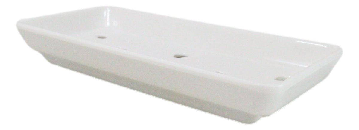 Pack Of 12 White Neta Zara Sushi Case Sashimi Plates With Drip Holes 8" By 3.75" - Ebros Gift