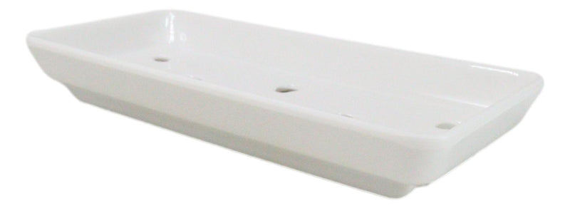 Pack Of 12 White Neta Zara Sushi Case Sashimi Plates With Drip Holes 8" By 3.75"