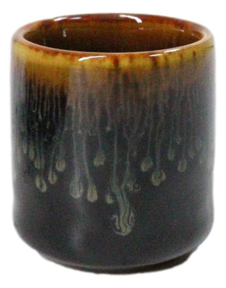 Set of 6 Brown Drip Glaze Porcelain 1.25oz Ochoko Yuzu Sake Cups Drinkware