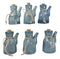 Pack of 6 Porcelain Cool Blue Soy Sauce Vinegar Condiment Dispenser Flask 7oz