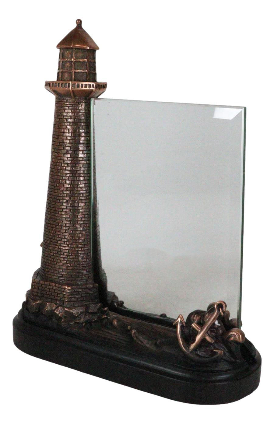 Nautical Marine Lighthouse And Ship Anchor 5"X7" Glass Photo Frame Figurine