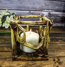 Wildlife Rustic Buck Elk Deer Stag Antlers Crown Pillar Candle Holder Figurine