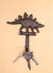 Pack Of 2 Cast Iron Rustic Jurassic Stegosaurus Dinosaur Wall Hook Sculptures