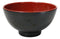 Set Of 6 Red And Black Round Appetizer Soup Salad Rice Melamine Bowls 4.5"D