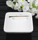 Pack Of 6 Square Yukino Hana Snowflakes Melamine Condiments Dipping Sauce Dishes