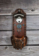 Western Cowboy Country Rustic Horse Saddle With Cow Skull Wall Bottle Opener