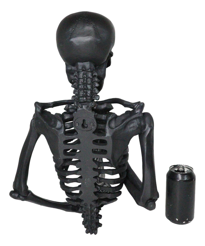 De Mortuis Hallow Impaled Grinning Bone Skeleton Wall Candleholder Sculpture 18"