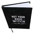 Not Your Basic Witch Pentagram Motif A5 Lined Pages Velvet Cover Journal Book