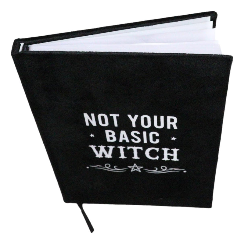 Not Your Basic Witch Pentagram Motif A5 Lined Pages Velvet Cover Journal Book