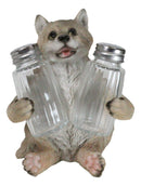 Full Moon Spice Lover Gray Wolf Pup Salt and Pepper Shakers Holder Figurine