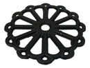 Floral Wheel 12 Spokes Traditional Cast Iron Metal Tetsubin Teapot Trivet Stand