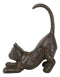 Cast Iron Crouching Feline Kitten Cat With Pointed Tail Ring Holder Figurine