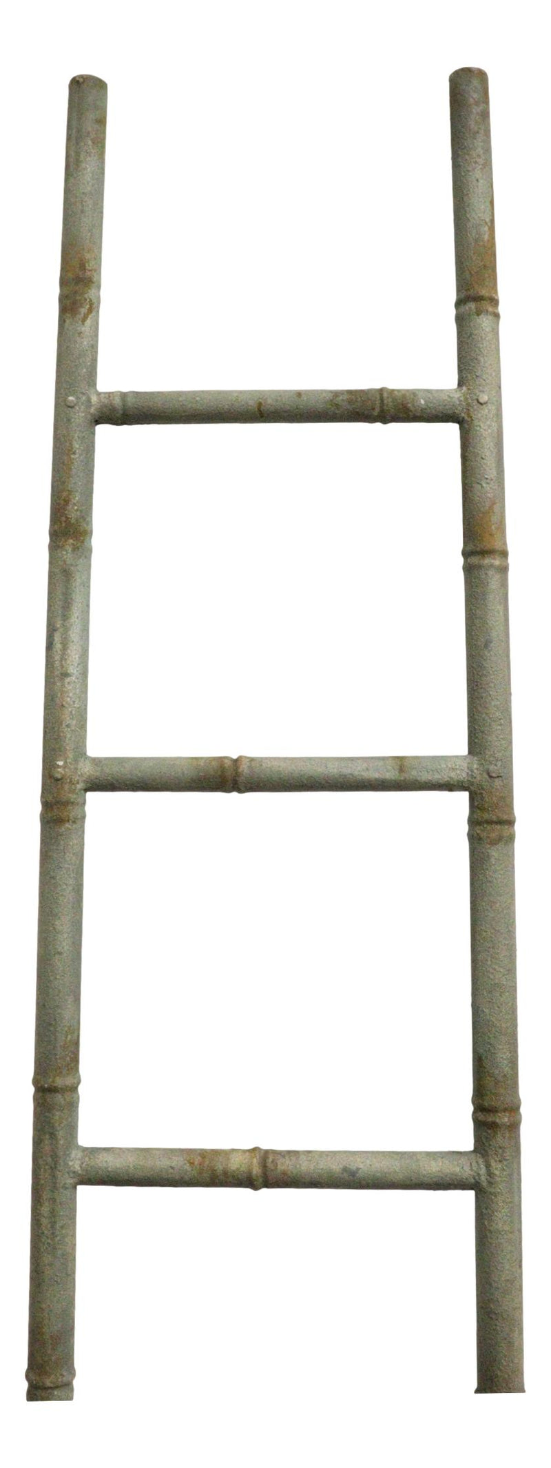 Rustic Farmhouse Decorative Storage Leaning Heavily Distressed Metal Ladder
