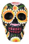 Day of The Dead Metallic Bright Sunflowers Floral Blooms Sugar Skull Figurine