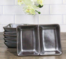 Pack Of 6 Ceramic Tetsu Kesho Soy Sauce Or Condiment Dishes With 2 Compartments