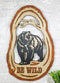 Rustic Western Be Wild Black Bear Forest Tree Ring MDF Wood Cutout Wall Decor