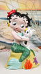 Ocean Mermaid Betty Boop Sitting On Coral With Pudgy Dog Novelty Figurine