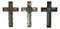 Pack Of 3 Rustic Western Tuscany Scrollwork Turquoise Amber Gems Wall Crosses