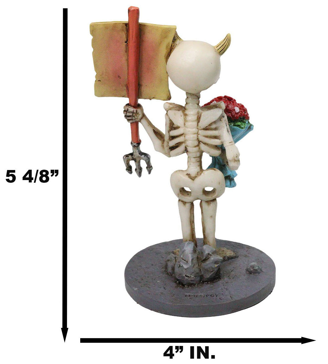 Day Of The Dead Skeleton Valentine With I Hate Everything But U Sign Figurine