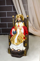 Christian Decor Crowned Christ The King Sitting On The Throne Sculpture 7.75" H