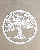 White 24"D Oversized Celtic Tree of Life Medallion Metal Wall Circle Plaque