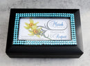 March Aquamarine Birthstone Happiness And Respect Black Musical Trinket Box