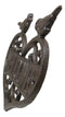 Cast Iron 2 Lovebirds Perching On Scrollwork Heart Welcome Sign Wall Plaque