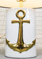 Sea Nautical Coastal Golden Ship Anchor Ceramic Table Lamp Navy Sailor Shade