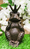 Rustic Cast Iron Whimsical Toad Frog Prince With Crown Figurine Paperweight