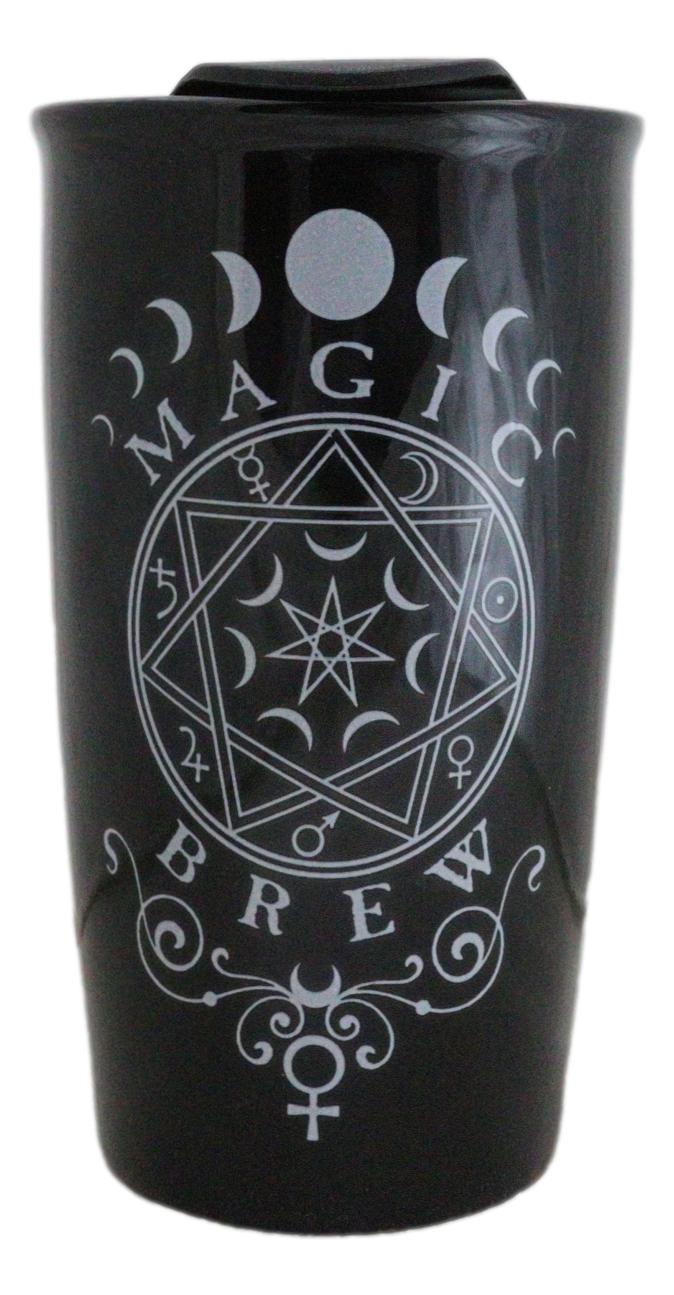 Wicca Witchcraft Phases Of The Moon Magic Brew Ceramic Travel Mug Coffee Tea Cup