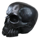 Graveyard Gothic Memento Mori Giant Oversized Sinister Black Skull Statue 23"L