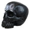 Graveyard Gothic Memento Mori Giant Oversized Sinister Black Skull Statue 23"L