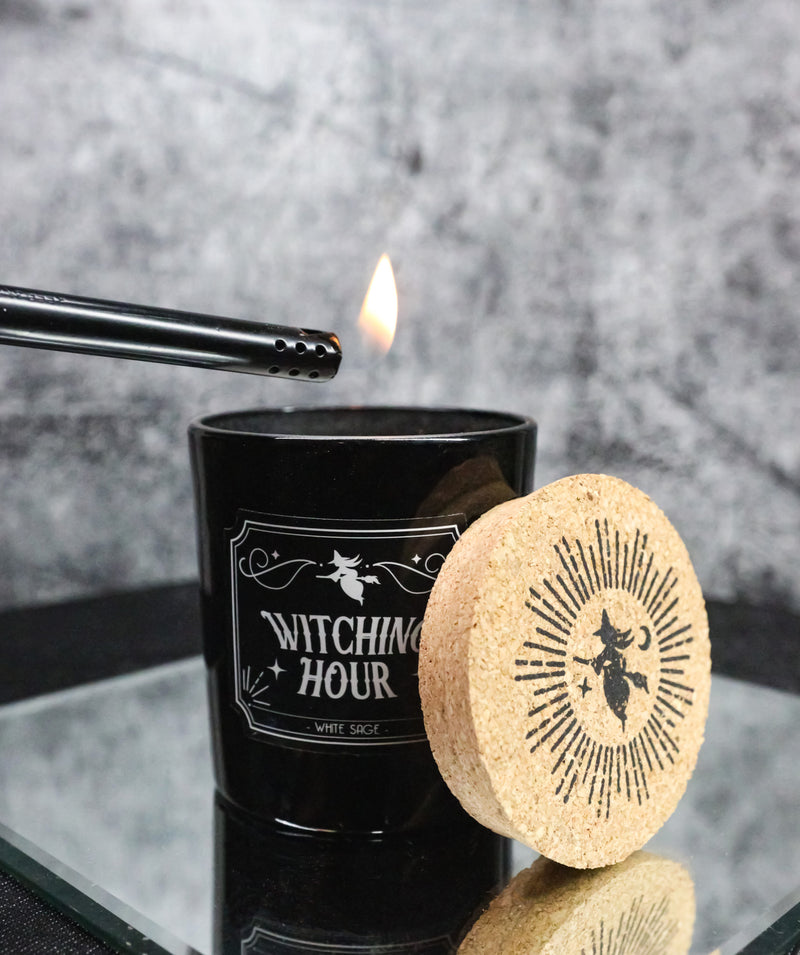 Wicca Midnight Ritual Witching Hour White Sage Pillar Candle Home Fragrance