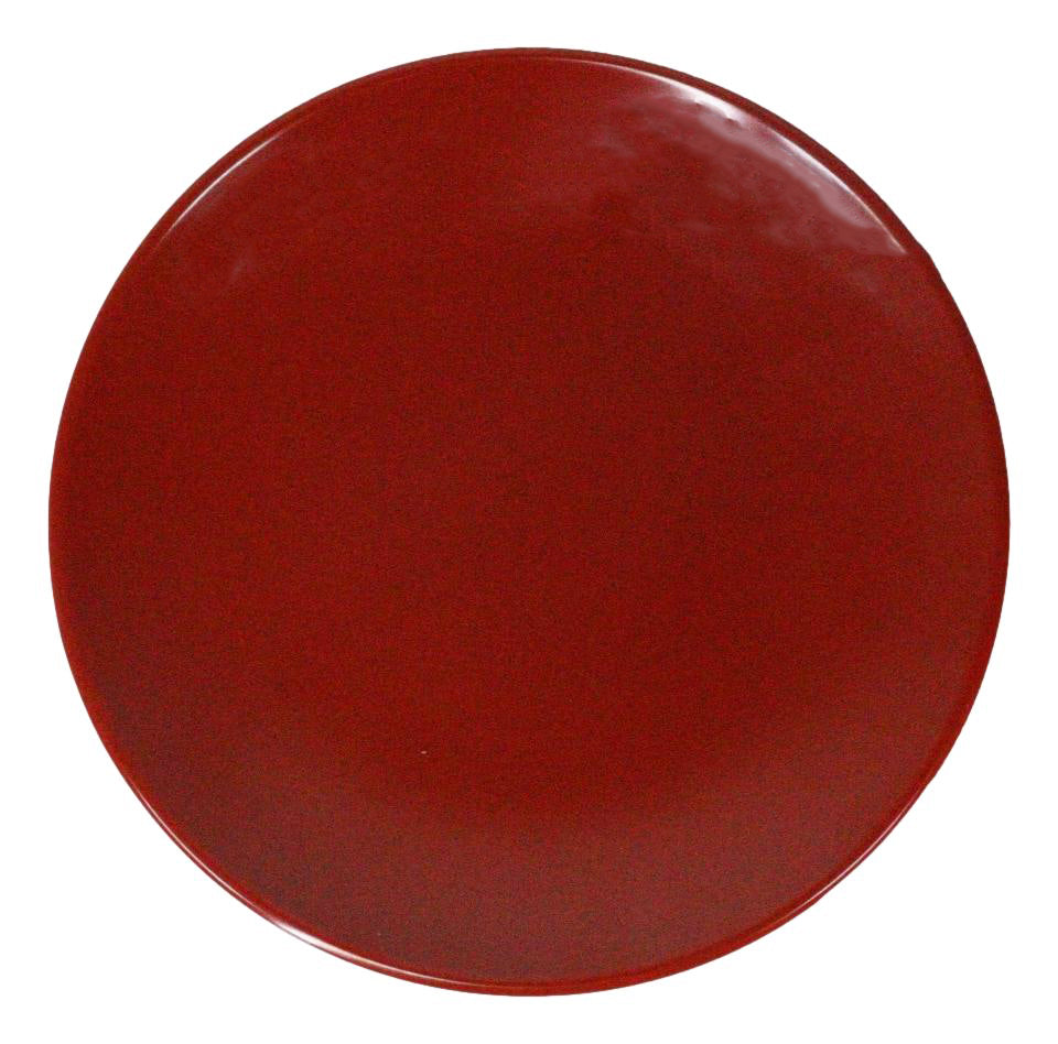 Set Of 6 Traditional Solid Red Black Melamine Salad Appetizer Round Plates 7"D