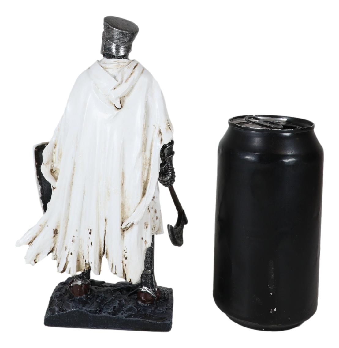 Templar White Cloak Caped Medieval Crusader Axeman Knight At Day's End Figurine - Ebros Gift