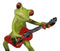 Wild Rock Band Electric Guitarist Green Toad Frog Rocking It Out Figurine