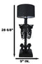 Gothic Ossuary Black Skeleton Rib Cage Torso Human Anatomy Table Lamp With Shade