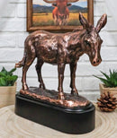 Rustic Western Farmhouse Ass Donkey Mule Electroplated Bronze Resin Figurine