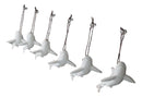 Set Of 6 Antique White Sharks Ocean Marine Wall Hanging Decor Tree Ornaments