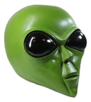 Oversized UFO Space Invader Martian Green ET Roswell Alien Head Skull Statue 18"