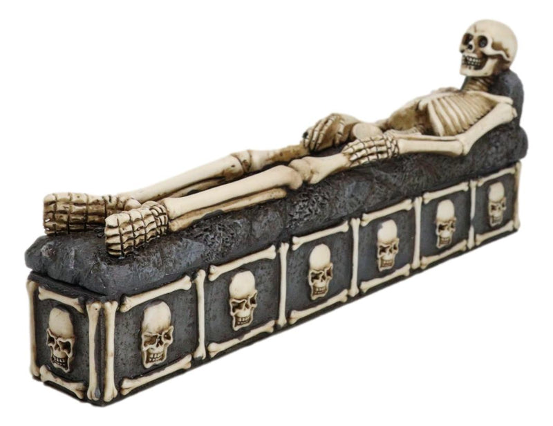 Bone Chilling Skeleton Rest In Peace Tomb Graveyard Incense Stick Holder And Box