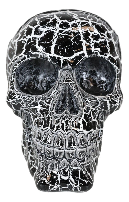 God of Lightning Thunder Bolt Punk Rock Black Skull Figurine Ossuary Macabre Art