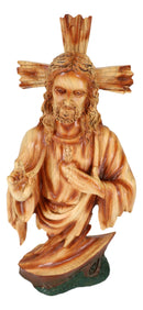 Sacred Heart of Jesus Christ Catholic Christian Devotional Faux Wooden Sculpture