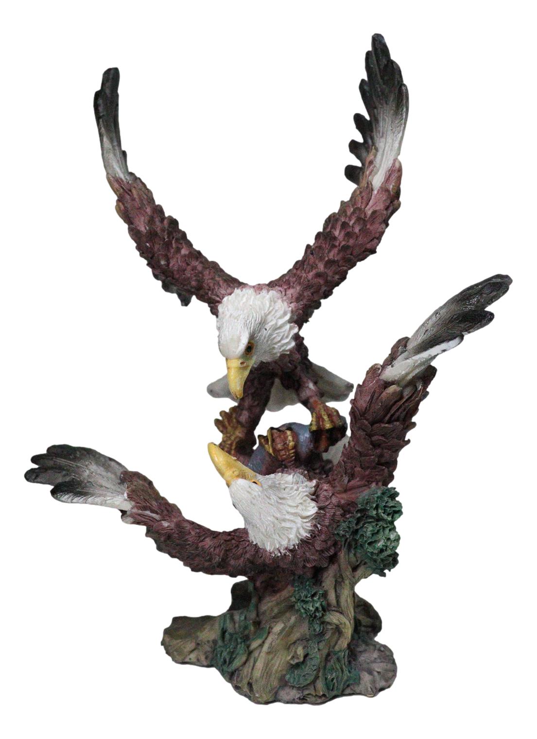Wild Heritage Bald Eagles Fighting Figurine 2 American Eagles in Mid-Air Battle
